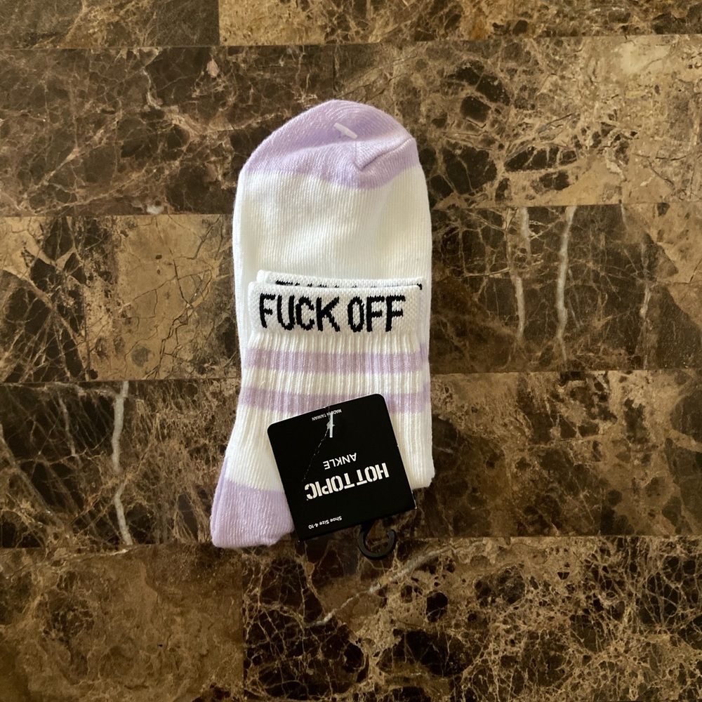 Women’s Hot Topic “F Off” Ankle Socks